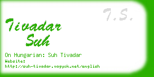 tivadar suh business card
